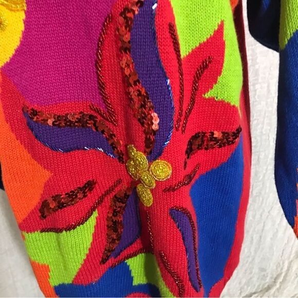 I.B. Diffusion VTG Original 90's Colorful Sweater Size Small - Picture 6 of 9
